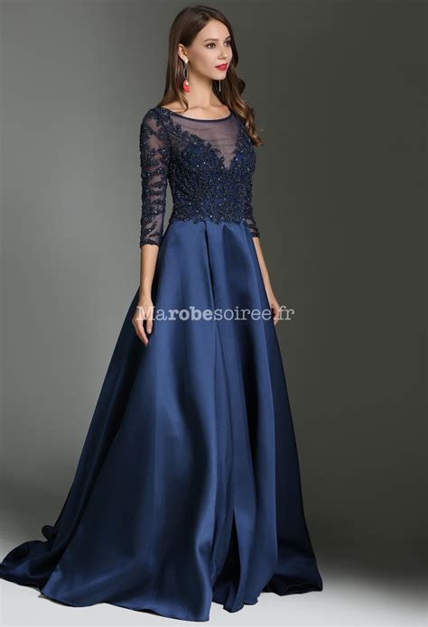 Robe de soirée bleu nuit luxe