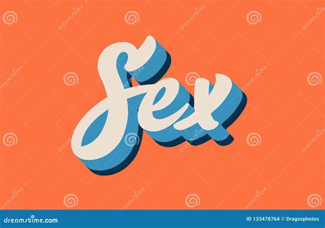 Orange Blue White Sex Hand Written Word Text For Typography Logo Stock