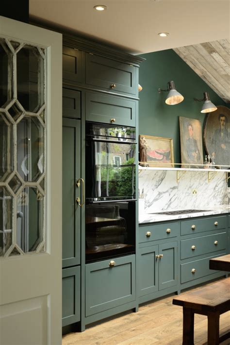 Deeply influenced by japanese design, the greene brothers. Victorian Green, Marble And Brass Kitchen Design - DigsDigs