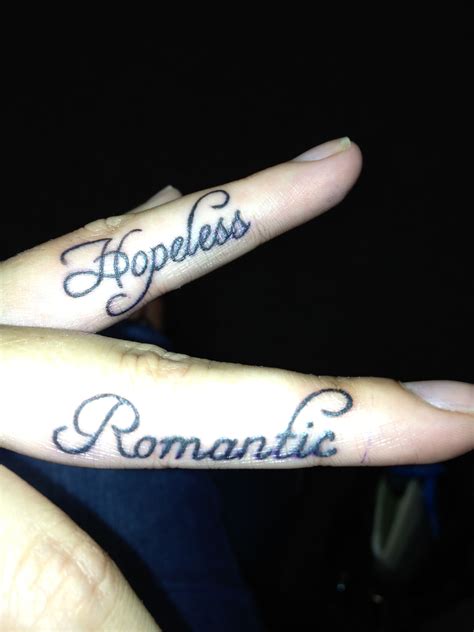 Even if you wear a full sleeve shirt, your hands are still going to if you are thinking about getting a hand tattoo or looking for some inspiration, then we have got you covered. Hopeless Romantic finger tattoos | Romantic tattoo ...