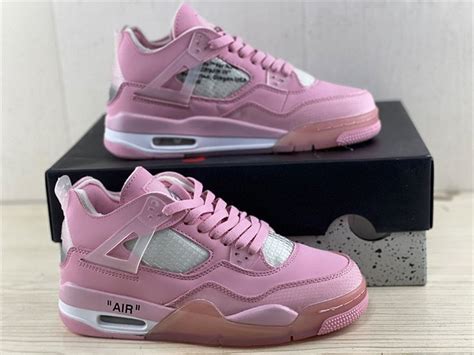 Off White X Jordan 4 Pink Pink Jordans Jordan Shoes Retro Nike