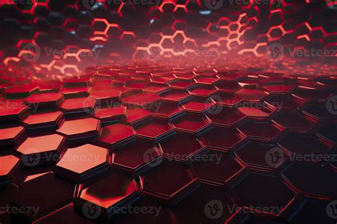 Abstract Futuristic Surface Concept With Hexagons Trendy Sci Fi