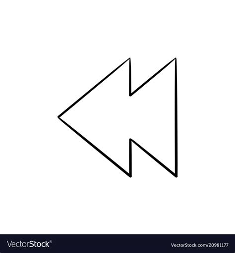 Rewind Button Hand Drawn Outline Doodle Icon Vector Image