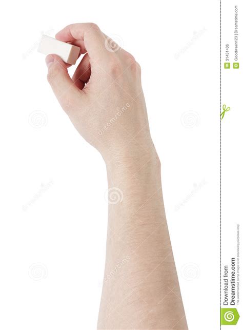 Adult Man Hand Erasing Something With Eraser Royalty Free Stock Image