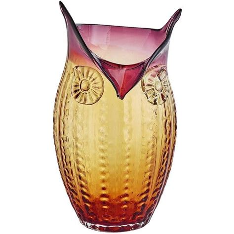 Pier 1 Imports Owl Glass Art Vase 40 Liked On Polyvore Featuring