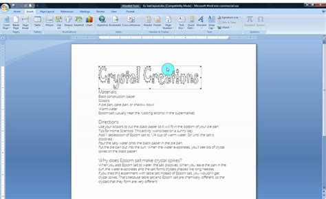 Creating Wordart In Microsoft Word 2007 Youtube
