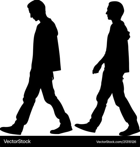 Silhouettes Of Men Walking Royalty Free Vector Image