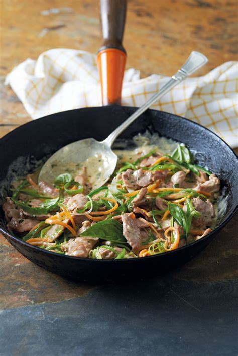 Pork Fillet Stir Fry With Green Chilli Paste And Coconut Milk
