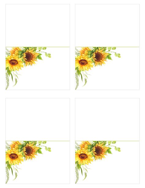 Sunflower Food Label Food Tent Cards Place Card Printable 100 Etsy