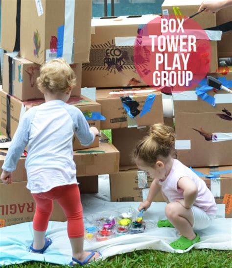 Cardboard Box Tower Step By Step Toddler Play Group Toddler Play