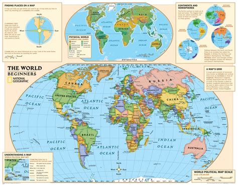 National Geographic Beginners Usworld Map Beginners World Map