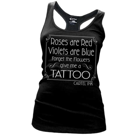 Womens Cartel Ink Roses Are Red Racer Back Tank Top Inked Tattooed Tattoo In 2019 Tattoo