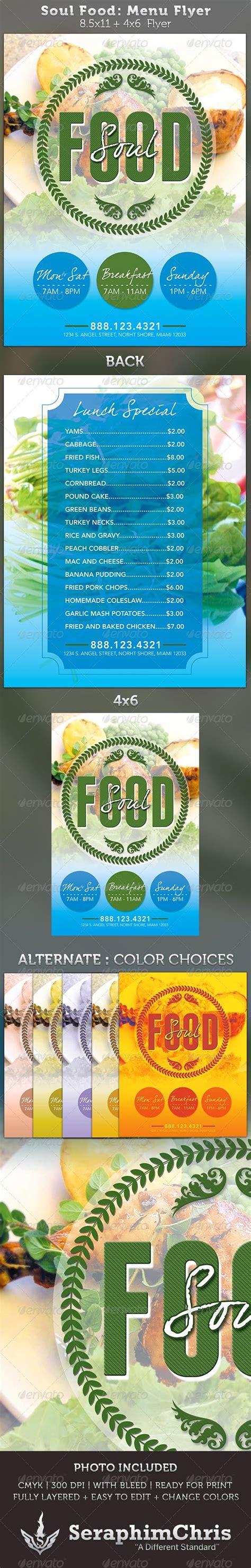 Free 19 dinner flyers in psd eps ms word indesign. Soul Food Menu Flyer Template | Menu flyer, Food menu template