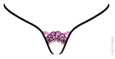 Crotchless Micro Thong The Bridge In Purple Open Thongs By Lucky Cheeks