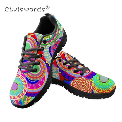 Elviswords Colorful Flower African Design Sneaker For