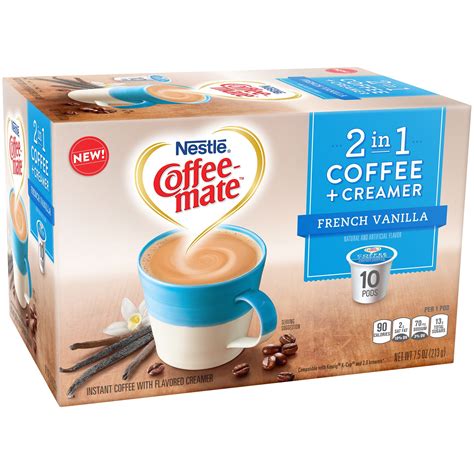 Coffee Mate 2 In 1 Coffee Creamer French Vanilla Single Serve 10 Ct