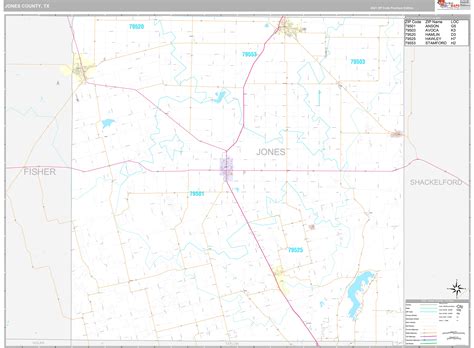 Jones County Tx Wall Map Premium Style By Marketmaps Mapsales