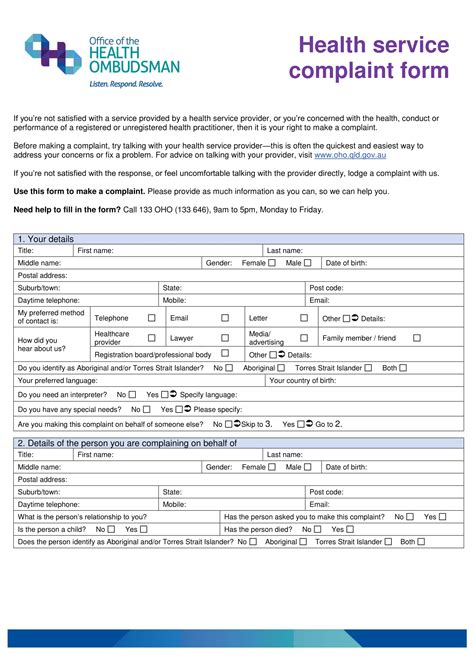 Free 11 Health Complaint Form Samples In Pdf Ms Word
