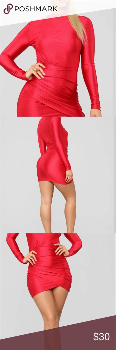 One More Time Redspandex Dress Red Spandex Dress No Iron