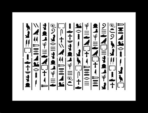 Egyptian Hieroglyphics Reusable Stencil Many Sizes Etsy