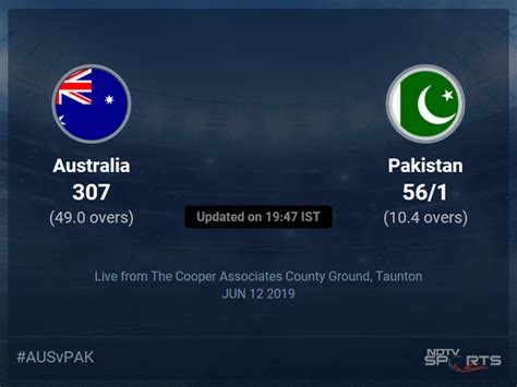 Australia Vs Pakistan Live Score Over Match 17 Odi 6 10 Updates