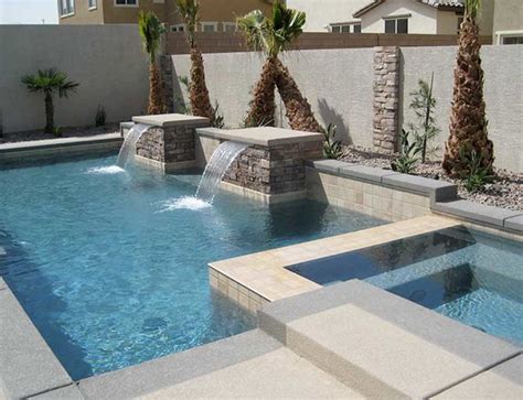 Custom Pool And Raised Spa With Stacked Stone Spillway Artistic Pool