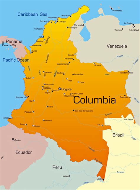Columbia Map Colombia Political Map Political Map Of Colombia