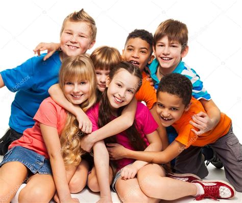 Group Of Happy Smiling Kids Stock Photo By ©serrnovik 24687485