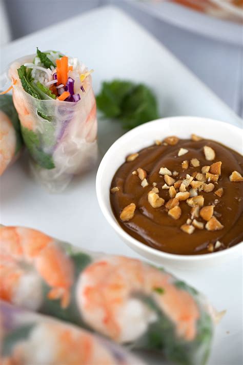 I also made peanut sauce by whisking together peanut butter, soy sauce, garlic and ginger paste, and lime juice. Shrimp Spring Rolls w Peanut Sauce | KeepRecipes: Your ...