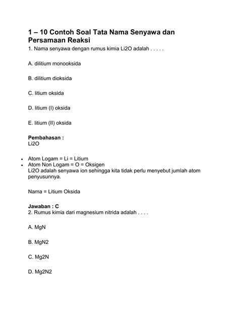 49 Soal Alkana Alkena Alkuna Doc Contoh Soal Dan Jawaban Artofit