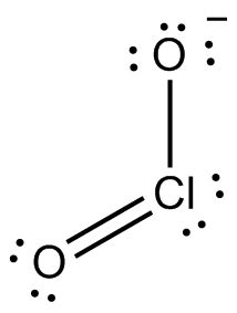 lewis-structure - Estructura de Lewis del ion clorito.