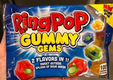 Ring Pop Gummy Gems 2 Flavors In 1 Chewy Gummies Food