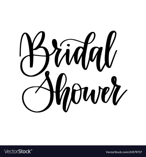 Bridal Shower Calligraphy Design Royalty Free Vector Image