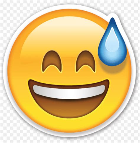 Free Download Hd Png Download Emoji Free Grinning Face With Sweat Png