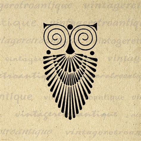 Art Deco Owl Image Graphic Download Bird By Vintageretroantique