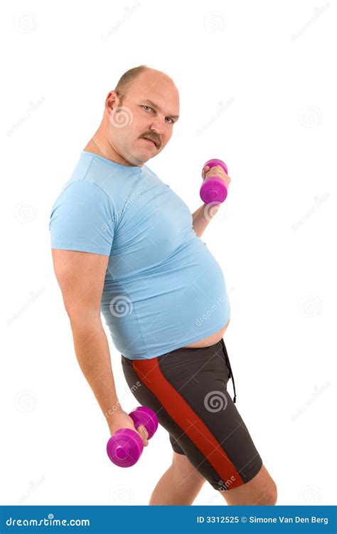 Overweight Man Doing Fitness Royalty Free Stock Photo Image 3312525
