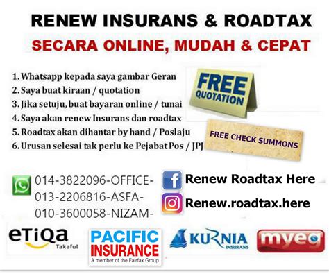 Sila hubungi kami sekarang untuk semak & renew roadtax dengan harga pilihan anda! INSURAN.ROADTAX: lori