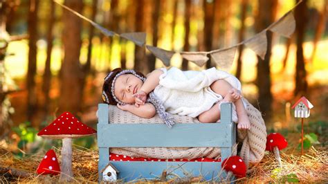 Download 1920x1080 Wallpaper Cute Baby Sleeping Bed Full Hd Hdtv