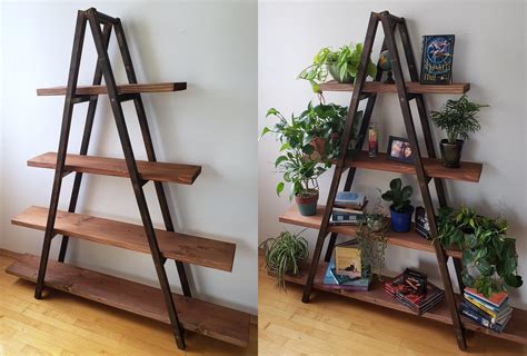 Diy Wood Ladder Bookshelf How To Build A Ladder Bookcase Better Homes