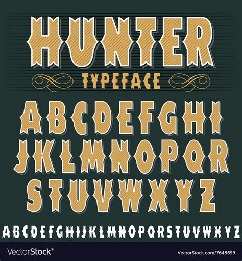Vintage Alphabet Font Old Style Typeface Vector Image