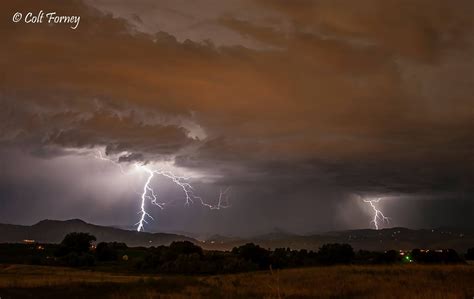 Lightning Striking The Mountains Near Boulder Co Storm Photography
