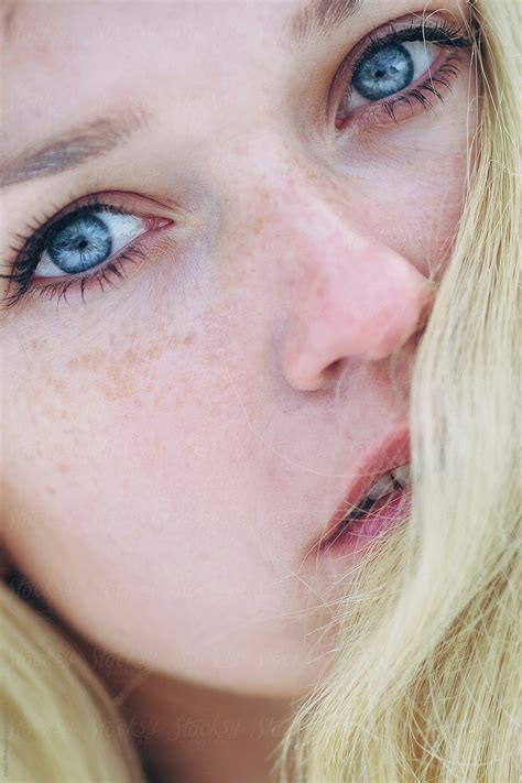 Blue Eyes And Freckles By Stocksy Contributor Jovana Rikalo Stocksy