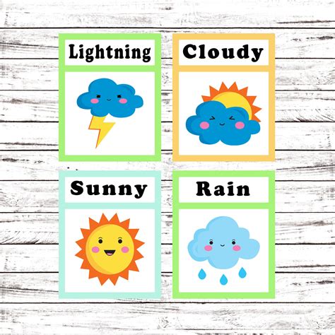 Free Printable Weather Cards For Kindergarten Printable Templates