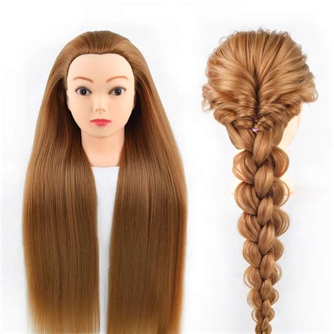 Разпродажба Qp Hair High Temperature Fiber Blonde Hair Training Head фризьорски салон практика