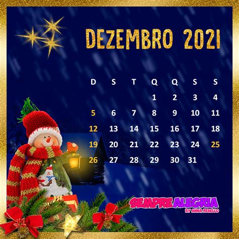 Calendário Dezembro 2021 Sempre Alegriasempre Alegria