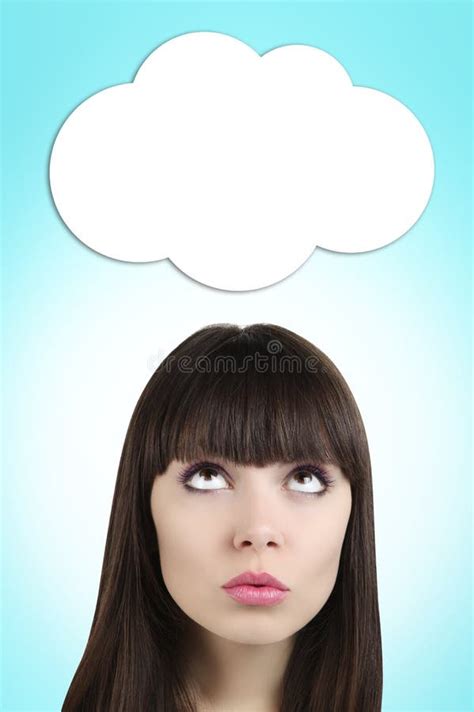 portrait of woman with speech bubble cartoon stock image image of expression girl 41891021