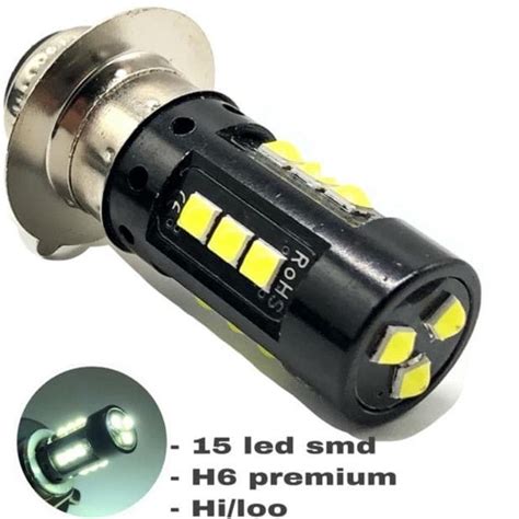 Lampu LED H6 Cree 3030 15 Titik Mata SMD Bohlam Utama Depan Matik Bebek