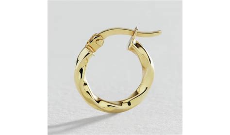 Buy Revere 9ct Gold Plated Sterling Silver Twist Hoop Earrings Womens