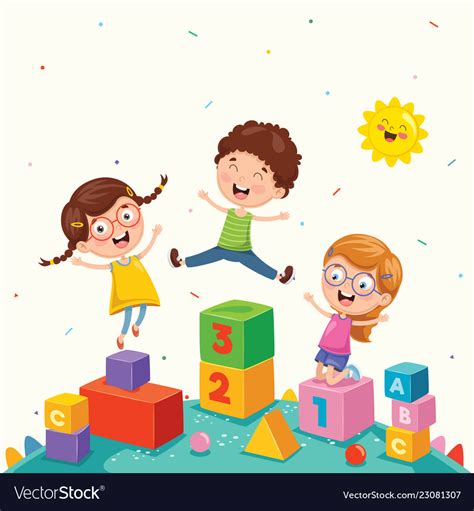 Kids Playing Royalty Free Vector Image Vectorstock