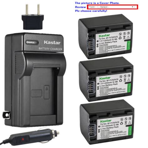 kastar battery ac charger for sony np fv70 and sony hxr mc50 hxr nx30 hxr nx70 ebay